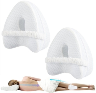Mutig Balancekissen Kniekissen für Seitenschläfer 2 Stück,Ergonomisches Lagerungskissen, Memory-Schaum für Rücken-/Hüft-/Gelenk- und Ischiasschmerzlinderung