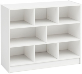 Bücherregal 'WL5.819', weiß, 80 x 68,5 x 29,5 cm, Standregal modern, Flurregal & schmales Schuhregal, Design-Dekoregal aus Holz