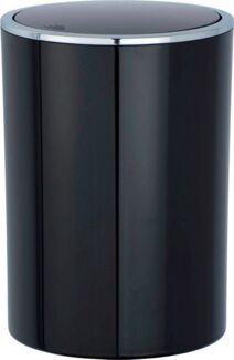 WENKO INCA Kosmetikeimer 5 Liter, Schwarz, hochwertiger Kunststoff