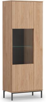 99rooms Uliveto Vitrine Natural Rockford Hickory mit LED-Beleuchtung