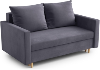 AX LIVING Sofa Modern Shurton 155 cm Grau Samt – Elegante 2-Sitzer