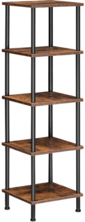 HOOBRO Regal 5 Ebenen schmales Eckregal Industrial Lagerregal Büroregal