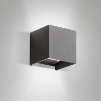 Fabas Luce 6541-21-294 LED Wandleuchte Cuba 10x10cm dunkelgrau 3000K IP54