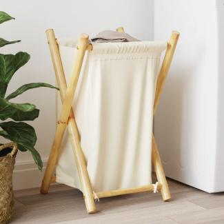 vidaXL Wäschekorb Cremeweiß 41,5x36x63,5 cm Bambus 368034