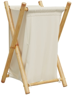 vidaXL Wäschekorb Cremeweiß 41,5x36x63,5 cm Bambus 368034