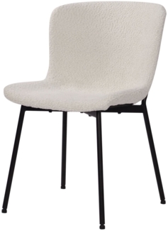 2er Set Stühle Sit&Chairs 48 x 83 x 59 cm Polyester Metall Weiß Schwarz