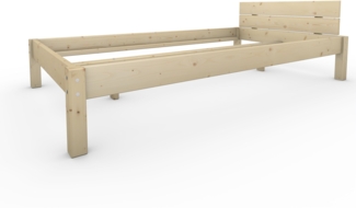 Pfostenbett Massivholzbett (Fichte) "Daybett" 120 x 220 cm 38 cm Holzbett 300kg