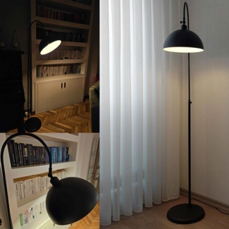 Bamyum Stehlampe Moderne Stehlampe aus Metall mit E27, verstellbarer Lampenschirm, ohne Leuchtmittel, E27, verstellbarer Lampenschirm, Stehluchte mit Ablage