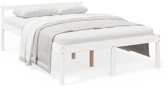 Massivholzbett Weiß Kiefer 135x190 cm 4FT6 Double [810590]