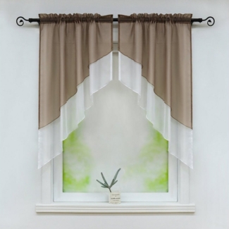 Delien Scheibengardine Beyza (2 St), Stangendurchzug, transparent, Zweifarbig