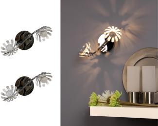 Zweiflammige LED Deckenlampen im 2er SET aus Metall mit Blattsilber Design