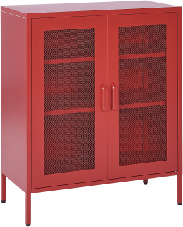 Sideboard mit 2 Türen WAKATIPU Metall 80 cm 40 cm Rot