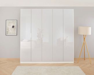 rauch Drehtürenschrank Kleiderschrank Schrank Garderobe KOLUNA mit hochwertiger Glasfront inkl. 2 Innenschubladen sowie extra Einlegeböden MADE IN GERMANY