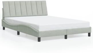 vidaXL Bettgestell ohne Matratze "Hanko" Hellgrau 120x200 cm Samt 3207837