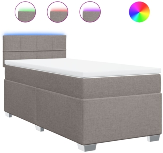 vidaXL Boxspringbett mit Matratze Taupe 80x200 cm Stoff 3288019