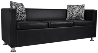 DOTMALL 3-Sitzer Sofa 3-Sitzer Kunstleder Schwarz