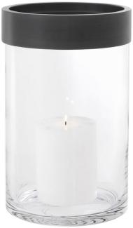 Casa Padrino Luxus Kerzenleuchter Bronze Ø 20 x H. 31,5 cm - Runder Glas Kerzenleuchter mit Aluminium Ring - Luxus Kollektion