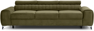 Eltap Laurence Sofa (Nube 33) mit Schlaffunktion, Grün, 97 x 105 x 261 cm