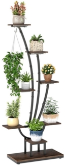 COSTWAY Blumenständer (1 St), Pflanzenständer mit Wachstumslichtern Metall 156 cm