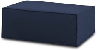 Dmora Assisi-Pouf, Wohnzimmer-Pouf, Relaxsessel aus gepolstertem Stoff, 100 % Made in Italy, 100 x 70 x 43 cm, Blau
