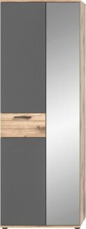INOSIGN Garderobenschrank Riga, Höhe 200 cm, 2 Türen, 4 Einlegeböden, 1 Kleiderstange mit Softclose, Kleiderstange ausziehbar,universal einsetzbarer Schrank
