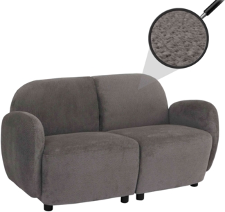 2er-Sofa HWC-P33, 2-Sitzer Couch Loungesofa, Stoff/Textil Chenille (330 g/m²) Öko-Tex ~ hellgrau
