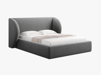 Micadoni Polsterbett Miley Samt Bluvel Grau 180x200