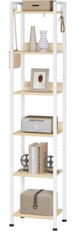 Woltu Standregal, mit 6 Ebenen, 4 Haken, Küchenregal Lagerregal