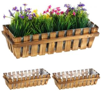 Blumenkasten Holzzaun 3er Set