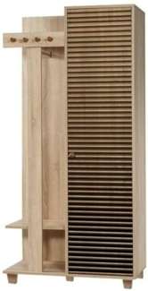 Dmora Eingangsmöbel Savina, Moderner Eingang, Wandgarderobe, Multifunktions-Aufbewahrungskonsole, 90x36h194 cm, Eiche