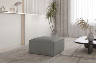 Polsterhocker Designerhocker CELES PREMIUM 65x65 cm in Stoff Scala Grau