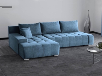 Beautysofa Ecksofa DRACO mit Schlaffunktion und Bettkasten, Ecke mit Einfügung