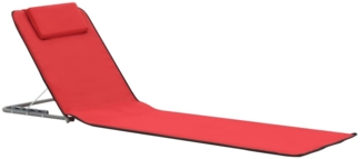 vidaXL Klappbare Strandmatte 2 Stk. Stahl und Stoff Rot 44329