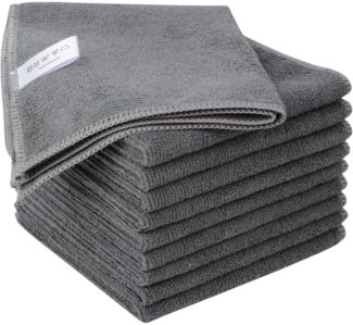 Mikrofasertücher 10er Set 30x30 cm Grau Saugstark & Umweltfreundlich