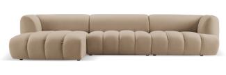 Micadoni Modulares Ecksofa Harry 5-Sitzer Links Samtstoff Sand