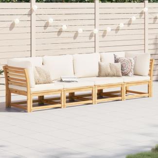 vidaXL 4-tlg. Garten-Lounge-Set mit Kissen Massivholz Akazie