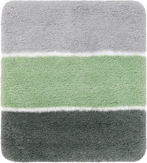 Homie Living Badematte Rio Marina, Höhe 30 mm, rutschhemmend beschichtet, fußbodenheizungsgeeignet, schnell trocknend, Polyester, rechteckig, flauschiger Badteppich, modern gestreift, waschbar, Badezimmerteppich