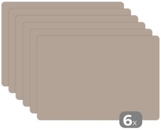 MuchoWow Platzset Beige - Unifarben, (6-St), Platzsets, Tischset, Abwaschbar, Tischsets, Platzdeckchen