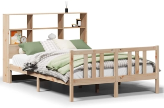 vidaXL Massivholzbett mit Regal ohne Matratze 135x190 cm Kiefernholz 3322305