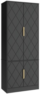 UEV Hochschrank mit 4 Türen, Kücheschrank, Badzimmerschrank (Schuhschrank verschiedenen, vielseitig einsetzbar für Büro, Flur, Küche, Hauswirtschaftsraum) Mehrzweckschrank Aktenschrank Hochschrank mit verstellbare Ablage