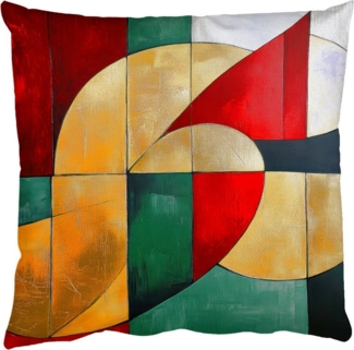 MuchoWow Dekokissen Abstrakt - Weihnachten - Gold - Rot - Grün, Zierkissen mit Füllung für Wohnzimmer, Sofakissen, 40x40 cm