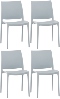 CLP 4er Set Stapelstühle Maya bis zu 130 kg belastbar,hellgrau