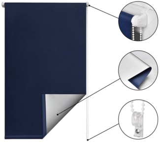 Sol Royal Thermorollo SolReflect T42 für Fenster & Türen Dunkelblau, 160 x 80 x 3.1 cm