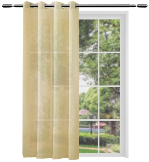 Woltu Gardine, Ösen (2 St), halbtransparent, mit Ösen Leinen Optik Ösenschal