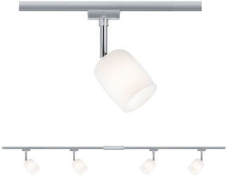 Paulmann 96898 URail Komplettset Blossom Basisset Satin Chrom matt ohne Leuchtmittel max. 4x10W G9