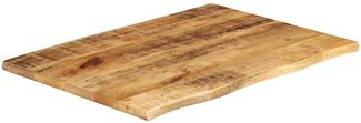 vidaXL Tischplatte 80x60x2,5 cm Baumkante Massivholz Raues Mangoholz 370356
