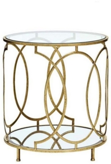 Glastisch "Elke" rund, antik gold