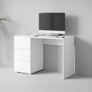 INOSIGN Schreibtisch Vera, Computertisch mit LED-Beleuchtung (1-St), Moderner Schreibtisch, Push-to-Open, 3 Schubladen, B 110 oder 150 cm