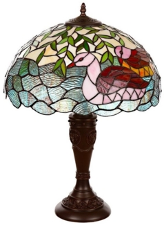 BIRENDY Stehlampe Lampe im Tiffany-Stil 16 Zoll Libelle Tiere Rose Tischlampe