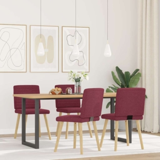 vidaXL Esszimmerstühle 4 Stk. Weinrot Stoff 3315277